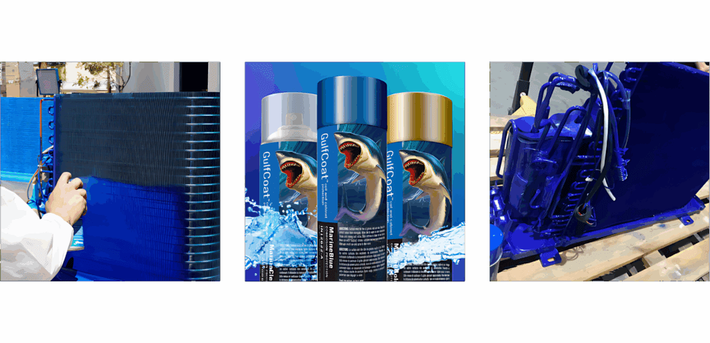 A GulfCoat® também oferece práticas latas de aerossol que eliminam a necessidade de equipamento de pulverização e facilitam a aplicação no momento da instalação ou posteriormente.